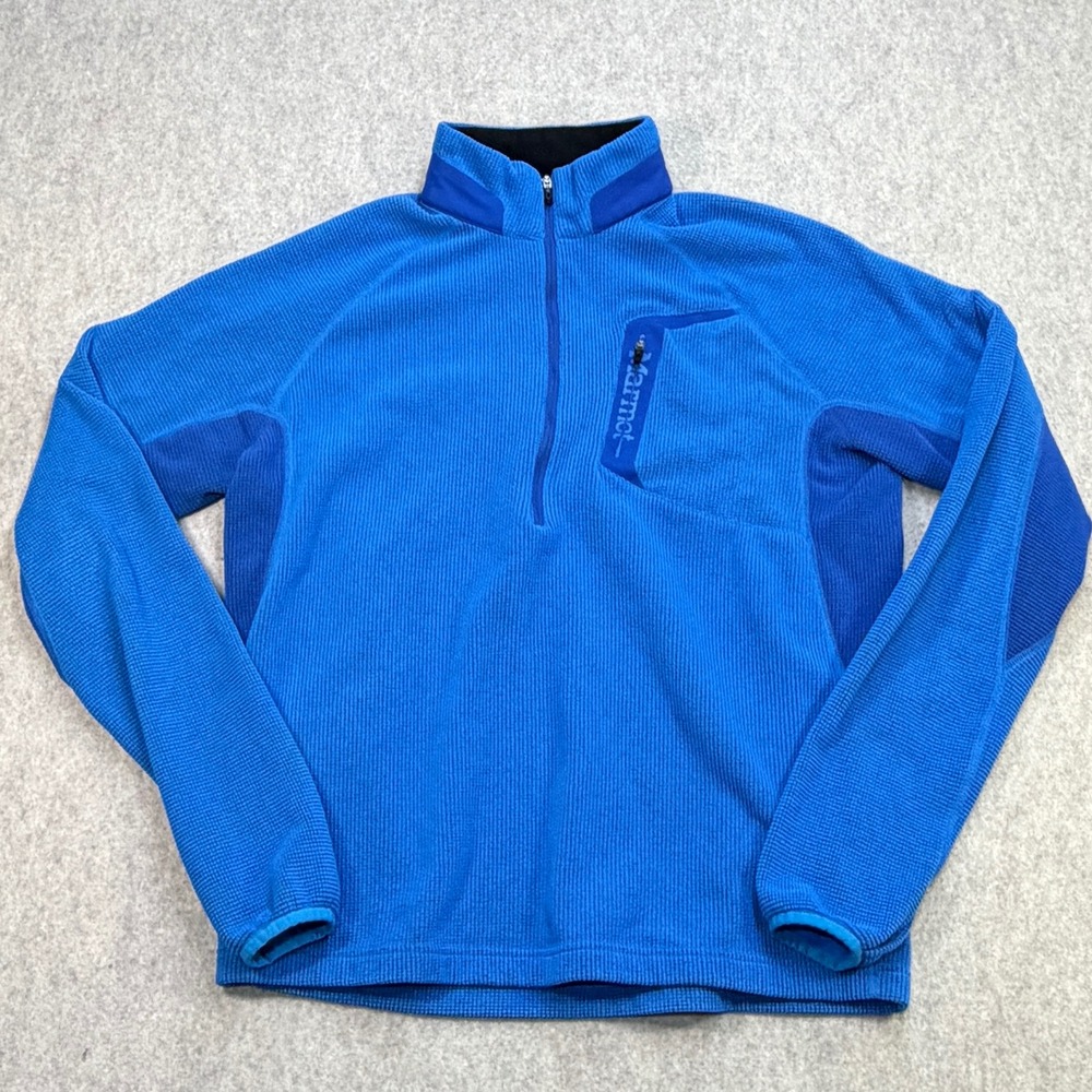 Marmot 1/2 Zip Fleece Pullover Mens Medium Blue Gorpcore Outdoorsy Athleisure